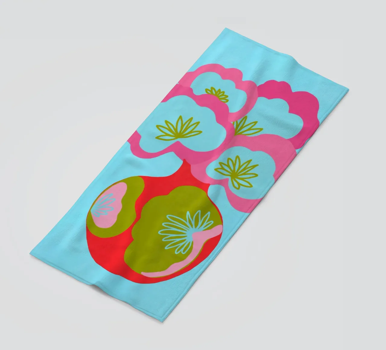 Un giocoso splendore floreale telo mare da Carinaprint