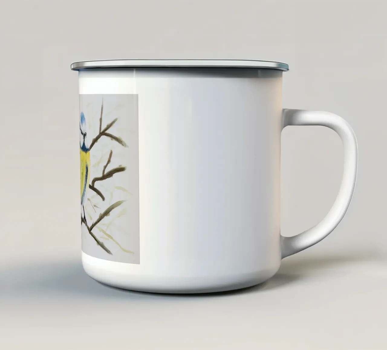 Cinciarella blu tazza in smalto da Barbara Buderath Illustrationen