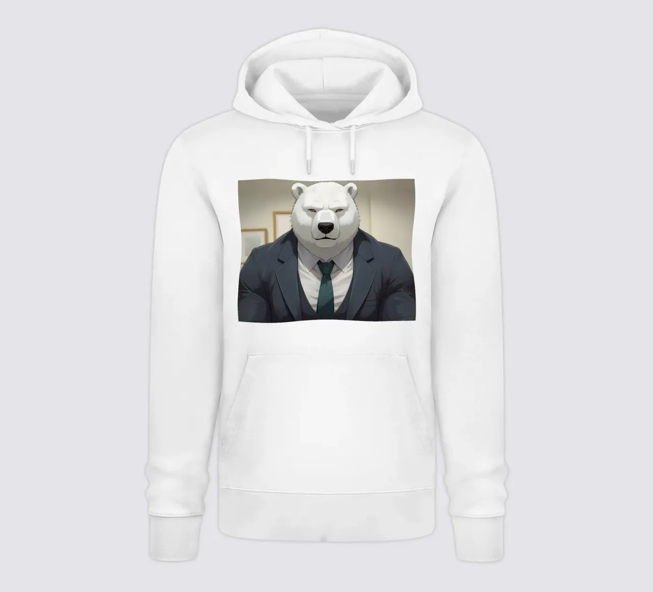 Polar Bear in Suit with Coffee hoodie by DesignDoodle