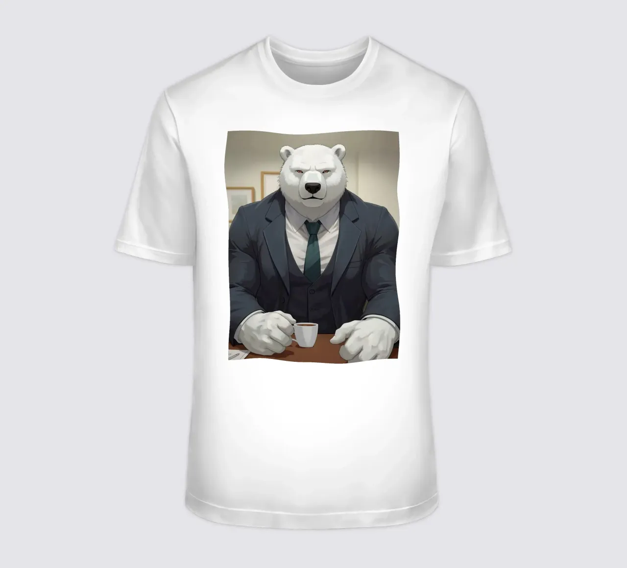 Orso polare in tuta con caffè t-shirt da DesignDoodle