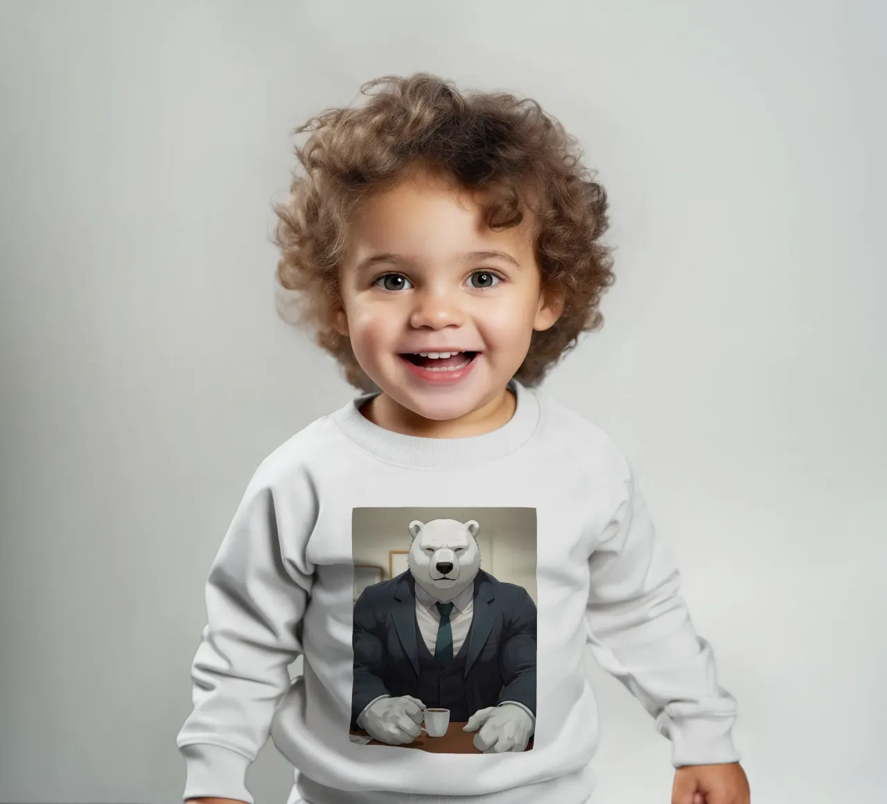 Orso polare in tuta con caffè felpa neonato da DesignDoodle
