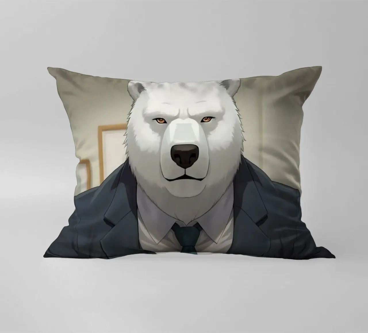 Orso polare in tuta con caffè cuscino da DesignDoodle