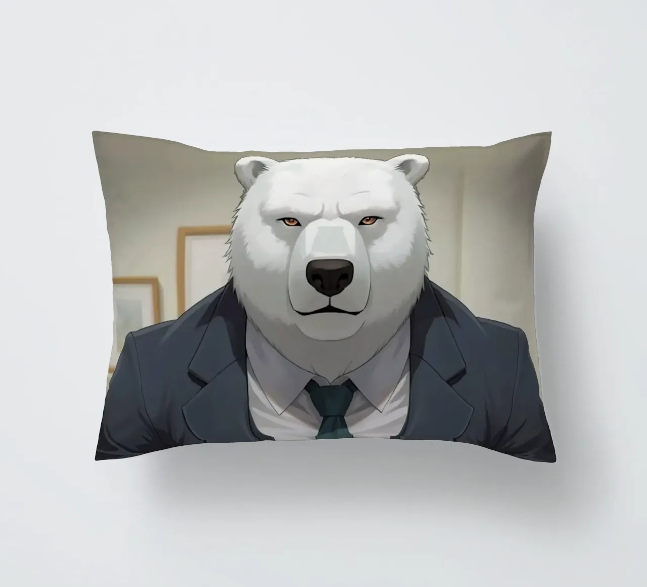 Orso polare in tuta con caffè cuscino da DesignDoodle