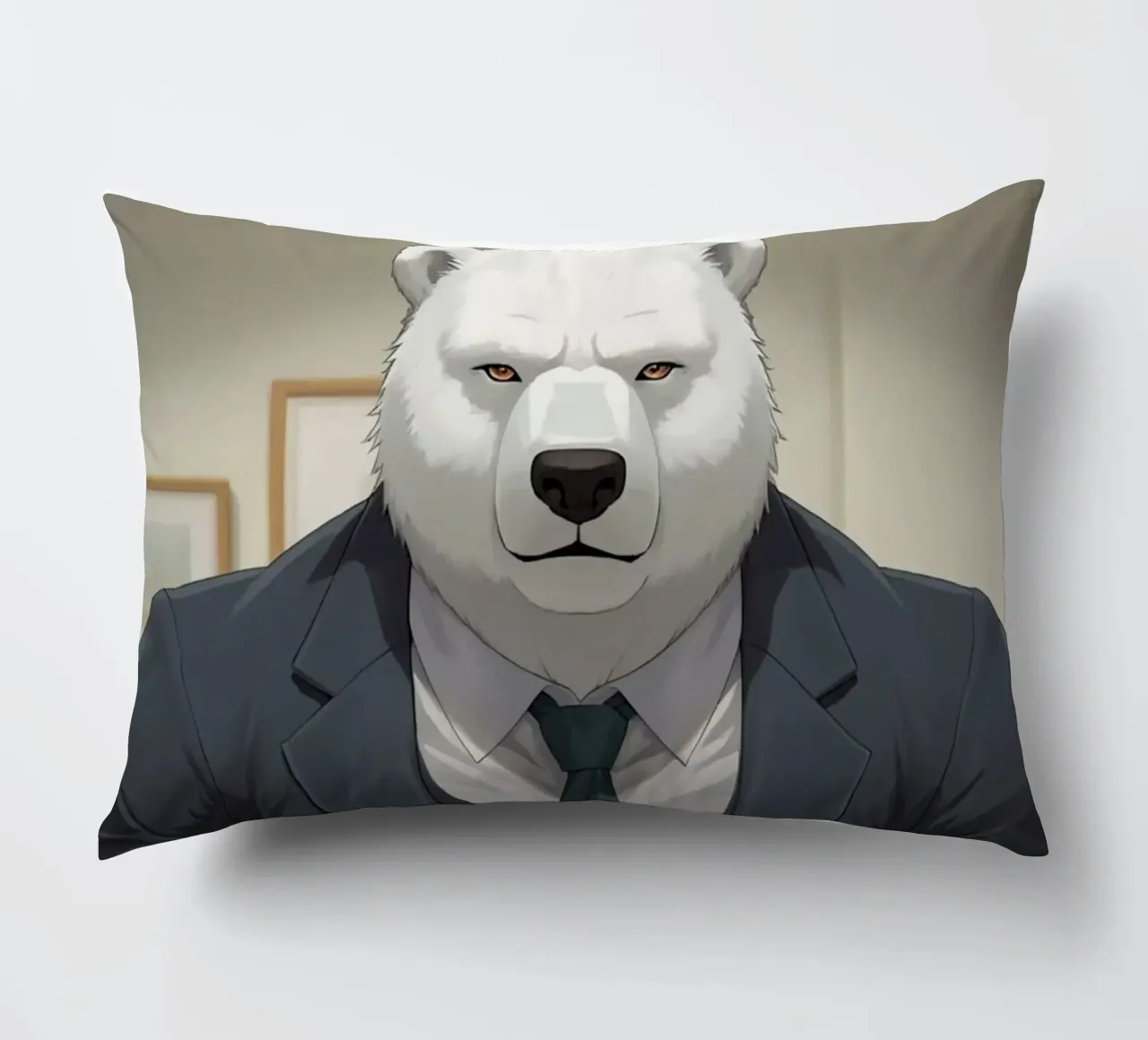 Orso polare in tuta con caffè cuscino da DesignDoodle