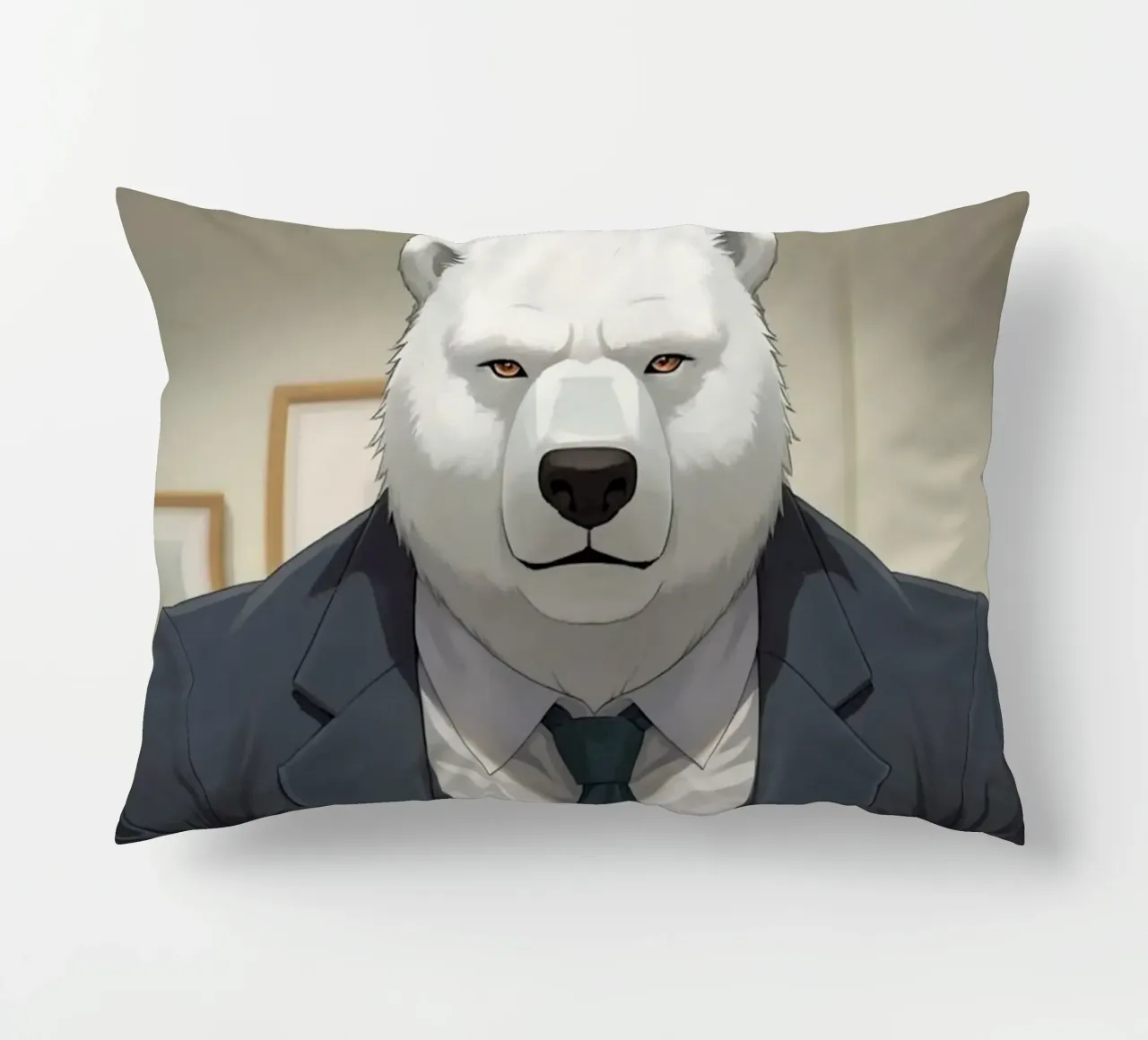 Orso polare in tuta con caffè cuscino da DesignDoodle