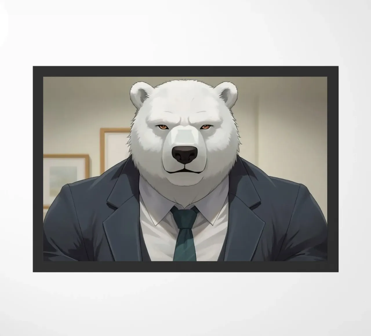Orso polare in tuta con caffè zerbino da DesignDoodle