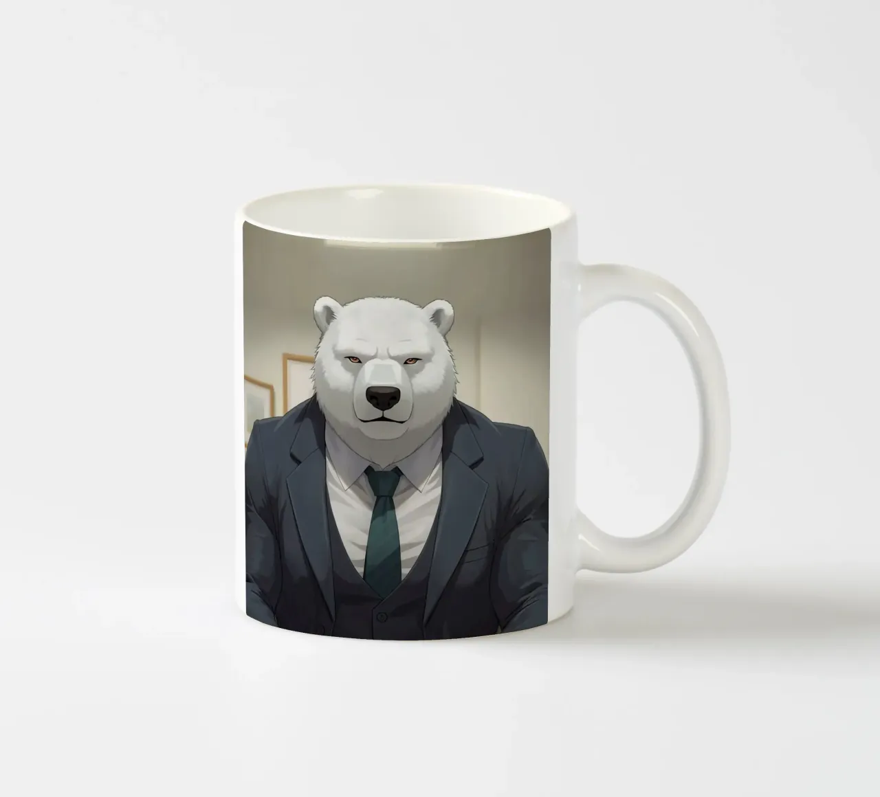 Orso polare in tuta con caffè tazza in ceramica da DesignDoodle