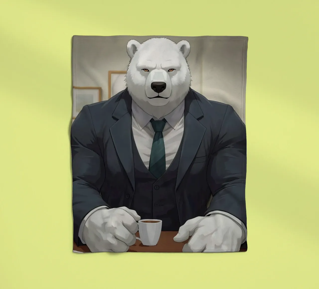 Orso polare in tuta con caffè coperta in pile da DesignDoodle