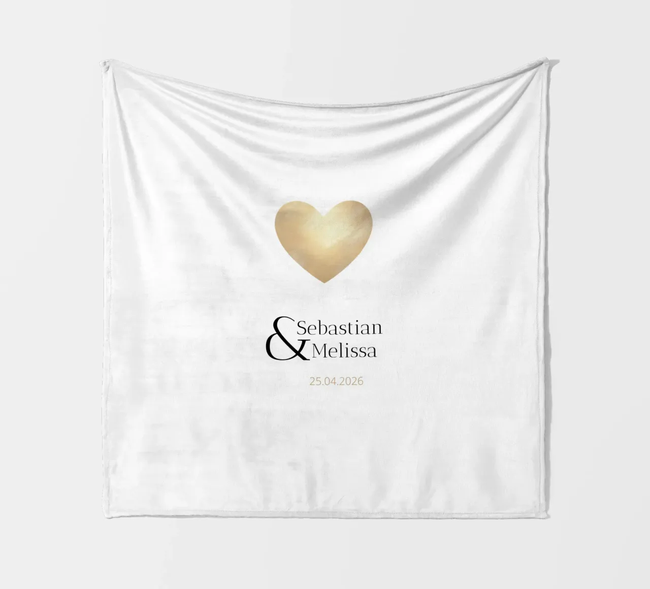 Gepersonaliseerd ontwerp met namen & datum - Elegant goud fleecedeken van Imaginative