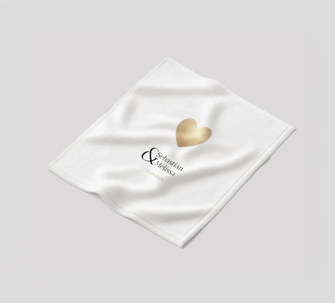 Gepersonaliseerd ontwerp met namen & datum - Elegant goud fleecedeken van Imaginative