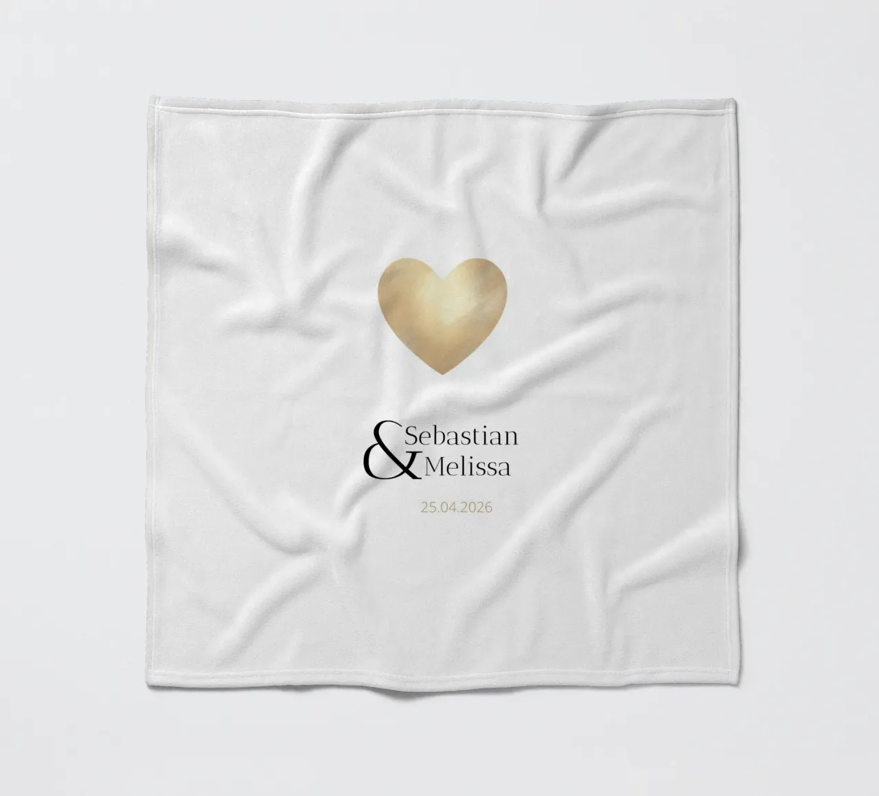 Gepersonaliseerd ontwerp met namen & datum - Elegant goud fleecedeken van Imaginative