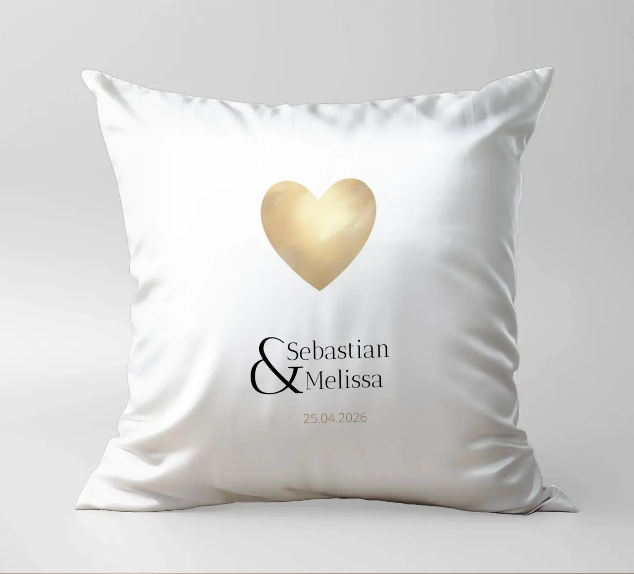 Design personnalisé avec noms et date - Elegant Gold coussin de Imaginative