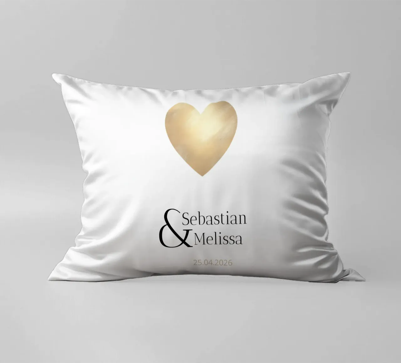 Design personalizzato con nomi e data - Oro elegante cuscino da Imaginative