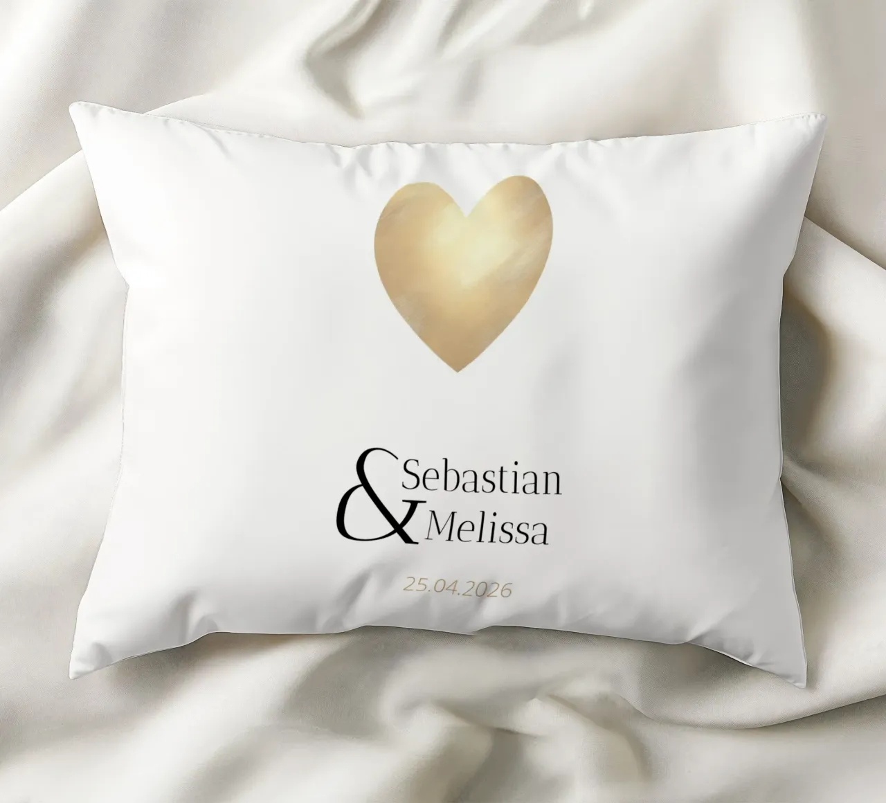Design personalizzato con nomi e data - Oro elegante cuscino da Imaginative