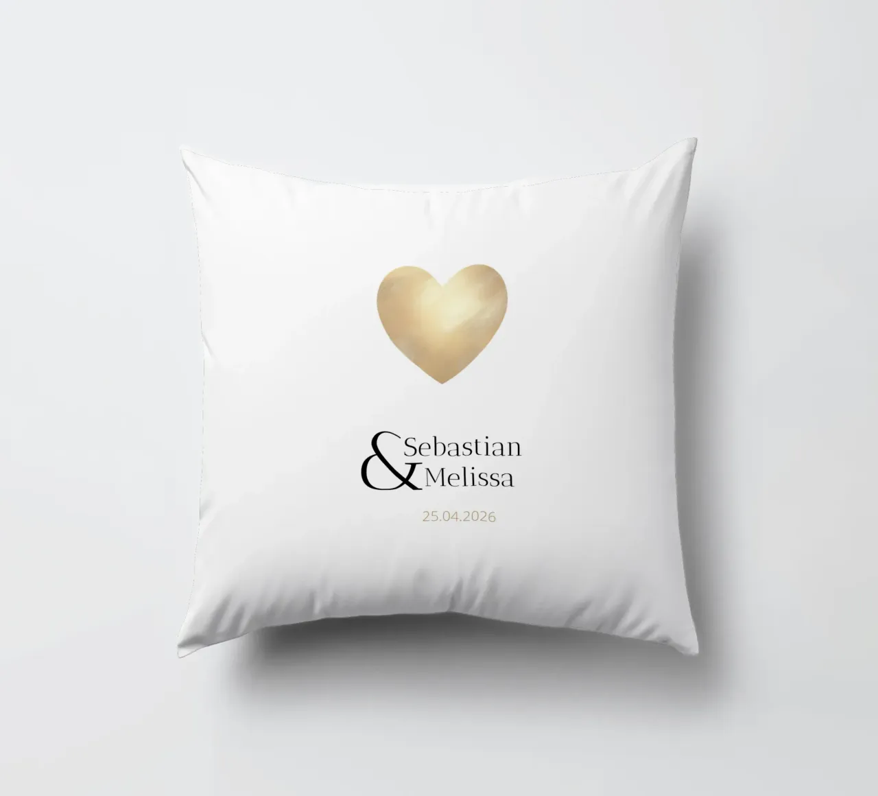 Design personnalisé avec noms et date - Elegant Gold coussin de Imaginative