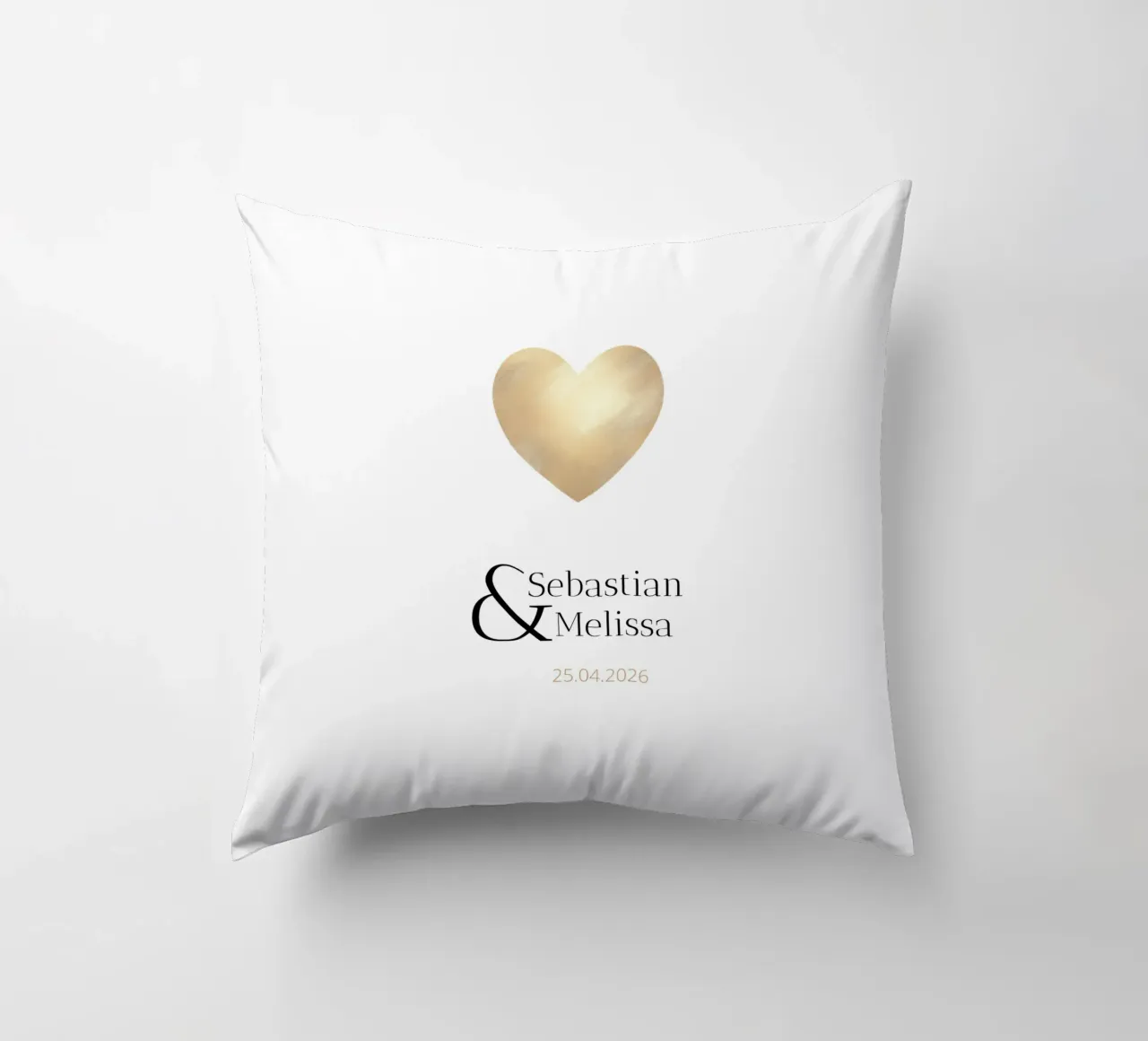 Design personnalisé avec noms et date - Elegant Gold coussin de Imaginative