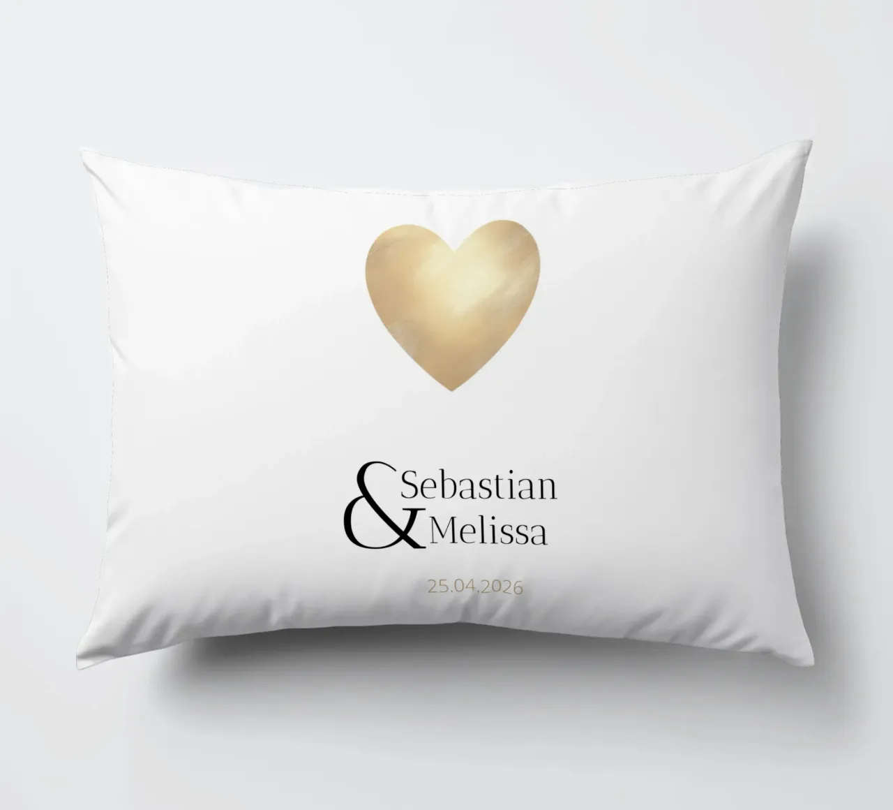 Design personalizzato con nomi e data - Oro elegante cuscino da Imaginative