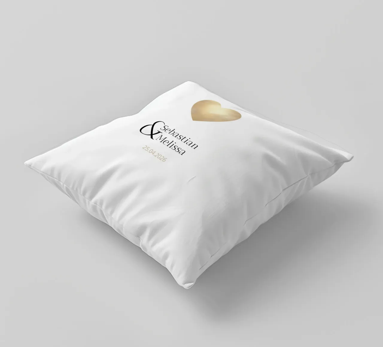 Design personnalisé avec noms et date - Elegant Gold coussin de Imaginative