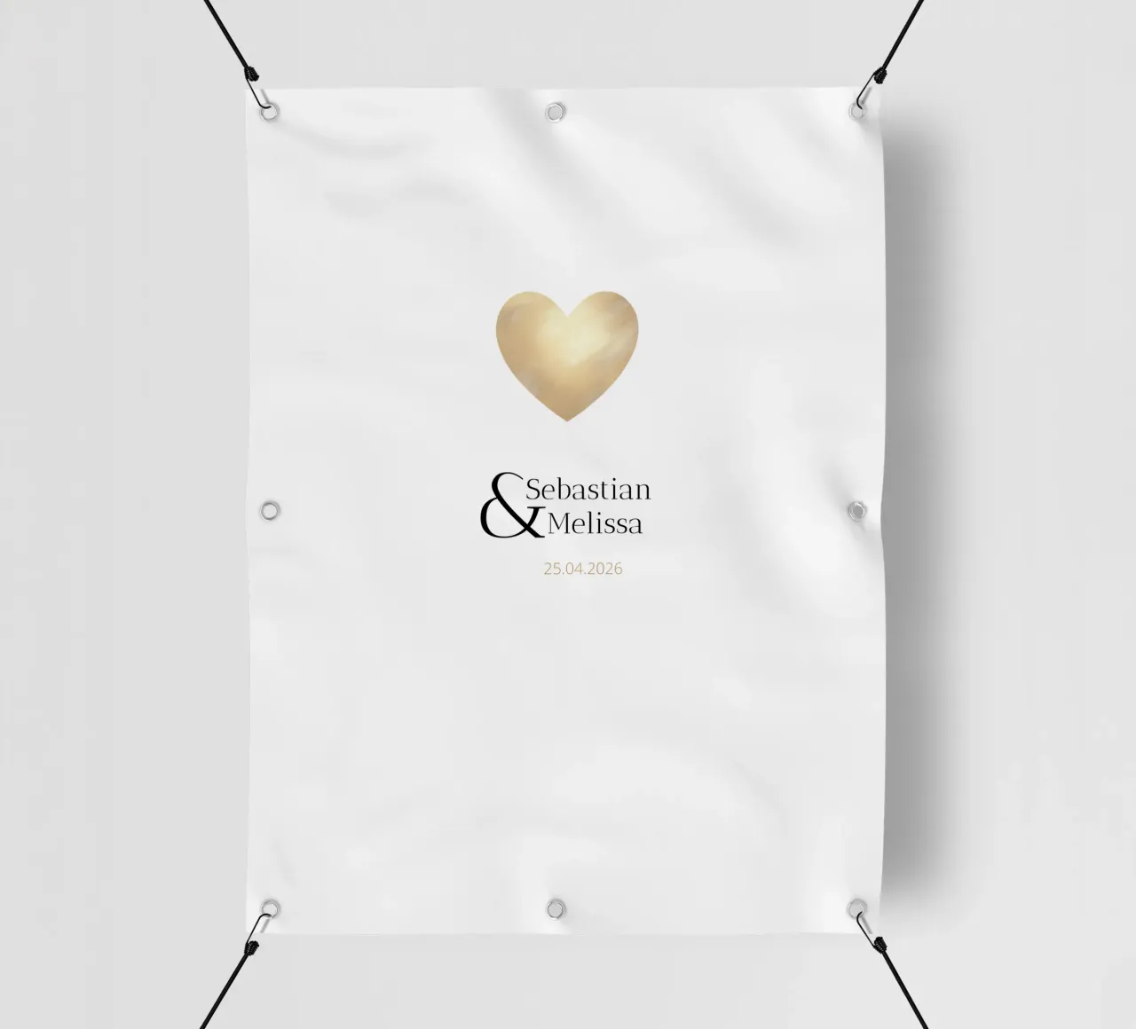 Design personalizzato con nomi e data - Oro elegante telo in pvc da Imaginative