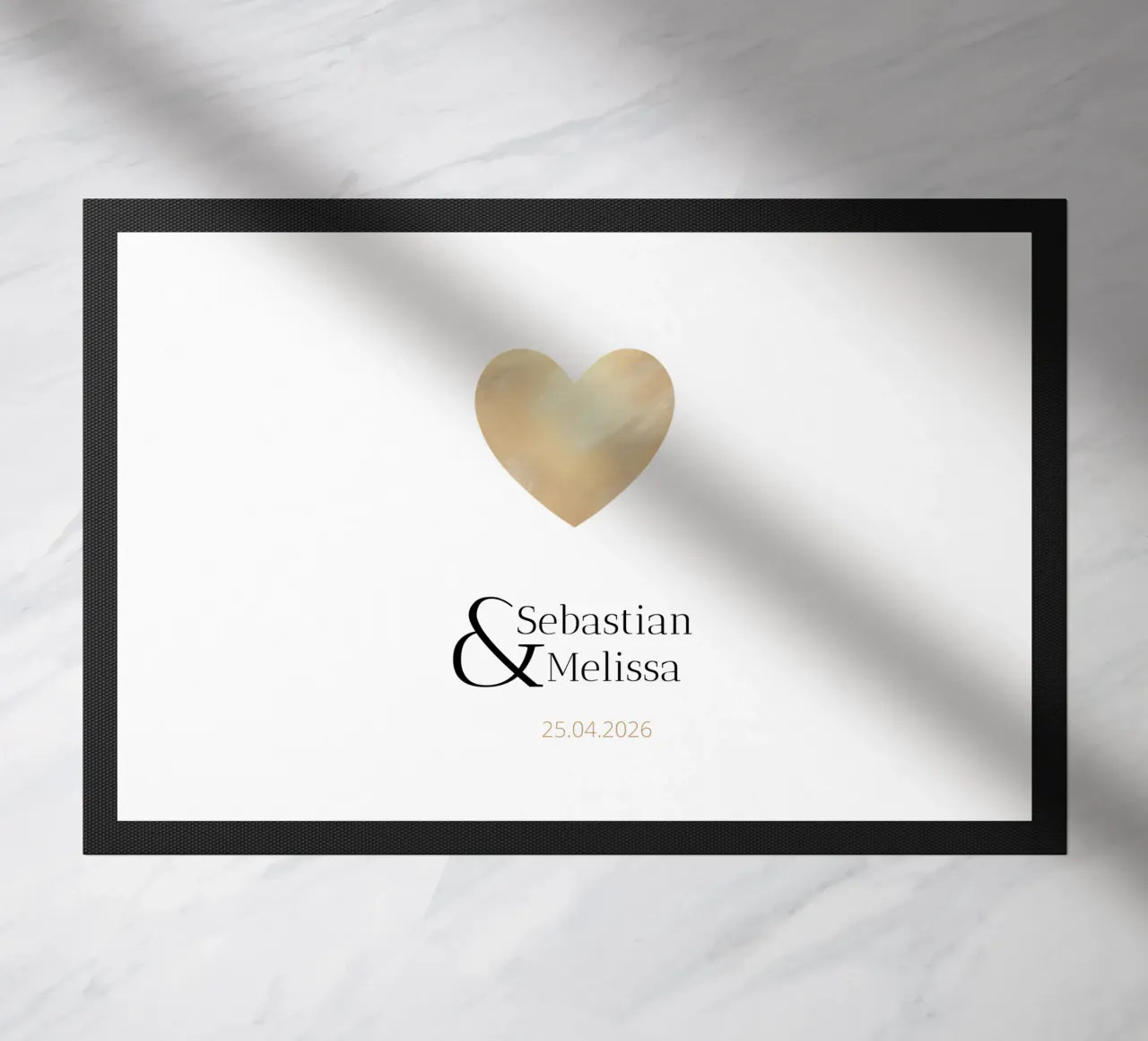 Gepersonaliseerd ontwerp met namen & datum - Elegant goud deurmat van Imaginative