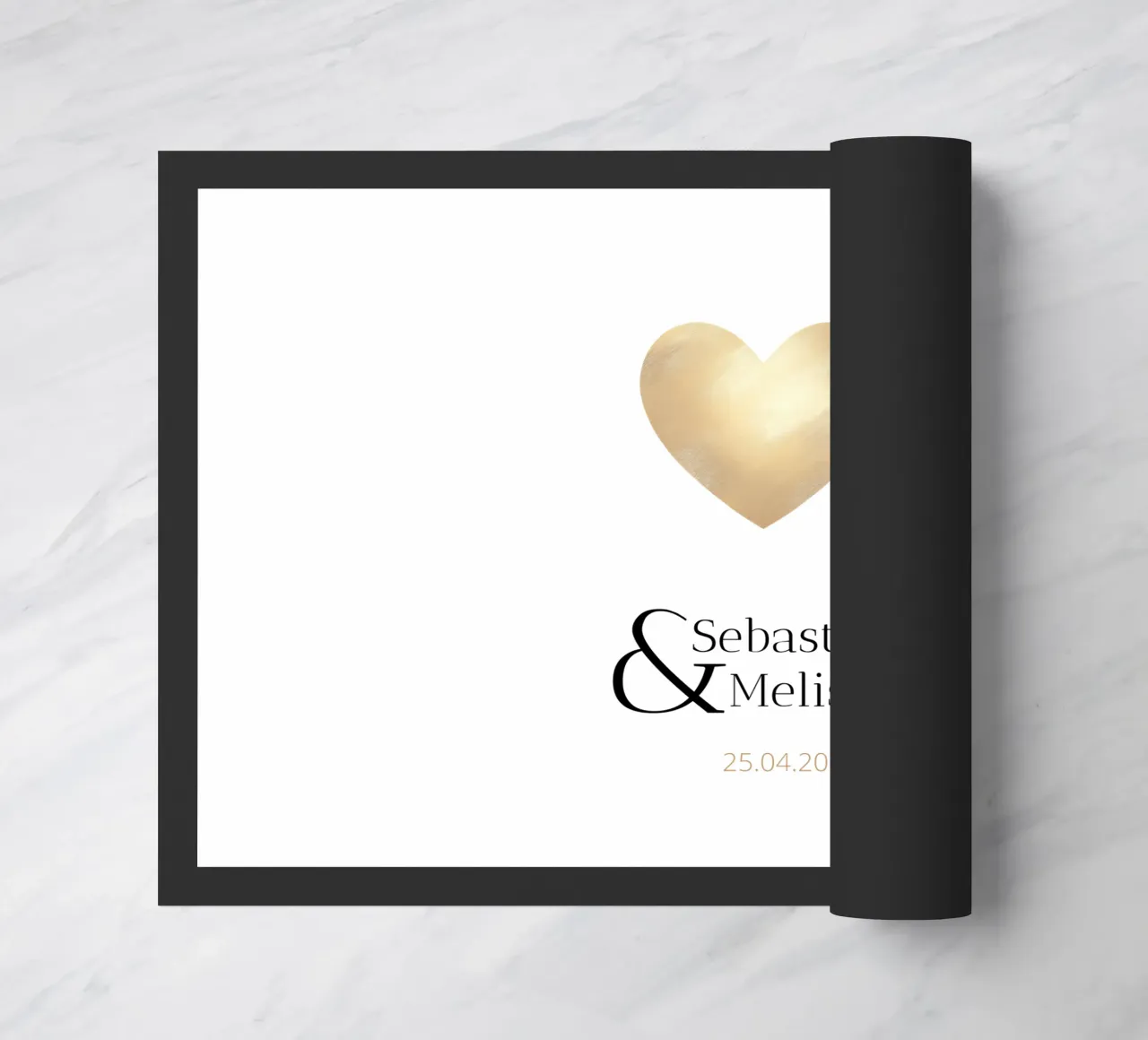 Gepersonaliseerd ontwerp met namen & datum - Elegant goud deurmat van Imaginative