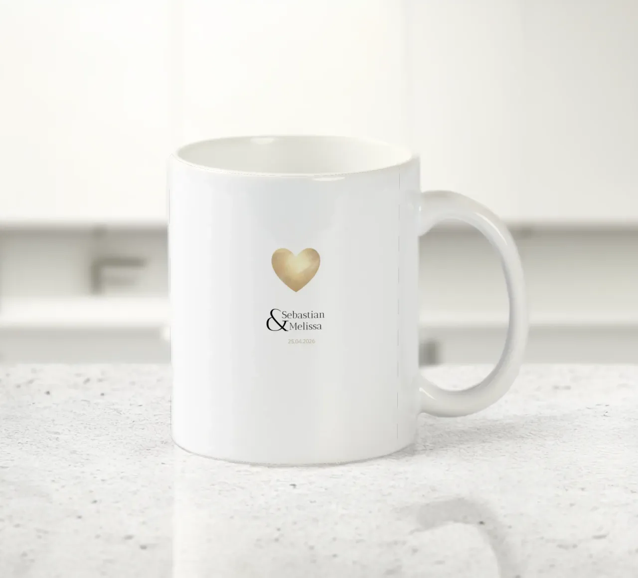Design personalizzato con nomi e data - Oro elegante tazza in ceramica da Imaginative
