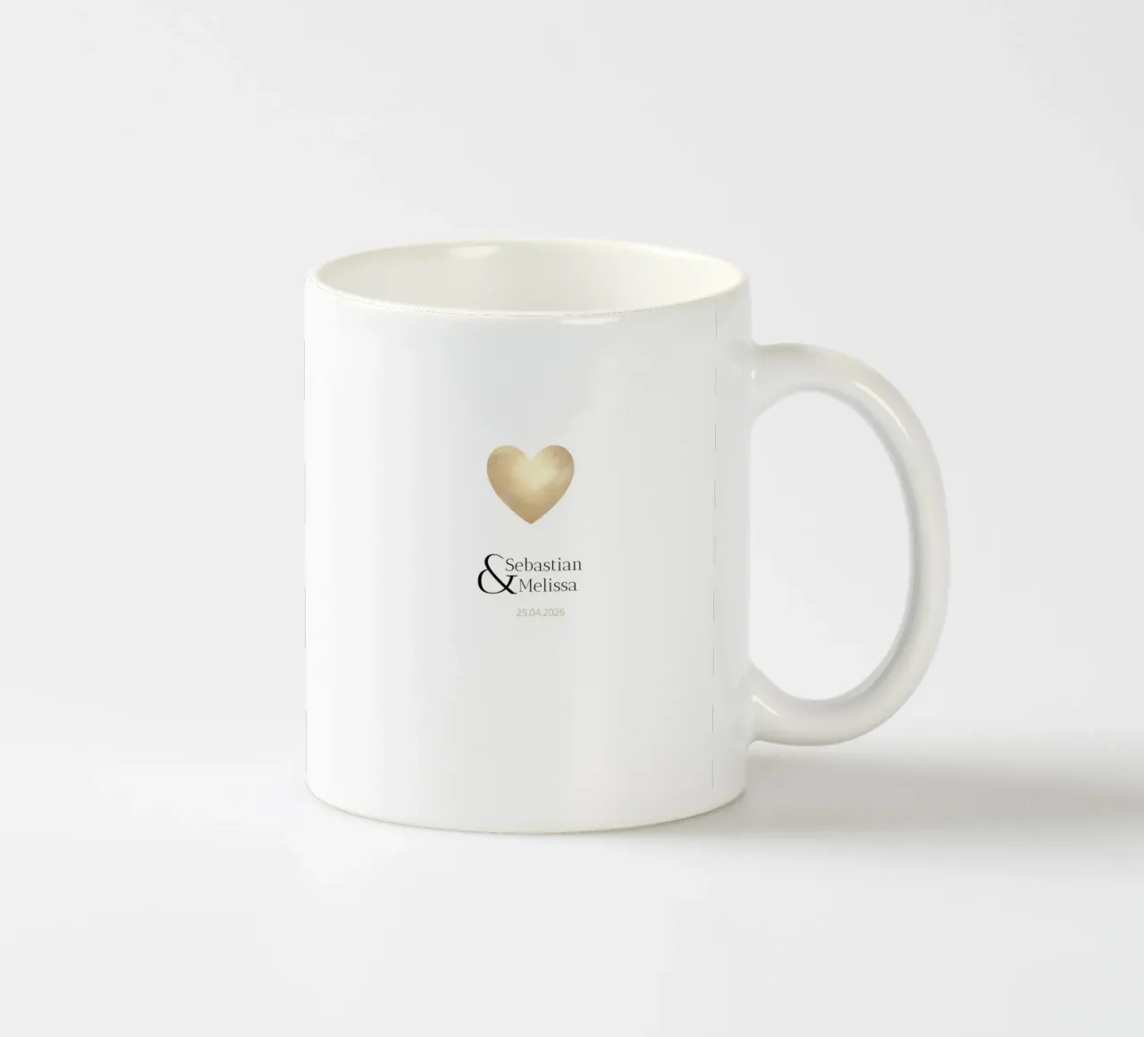 Design personalizzato con nomi e data - Oro elegante tazza in ceramica da Imaginative