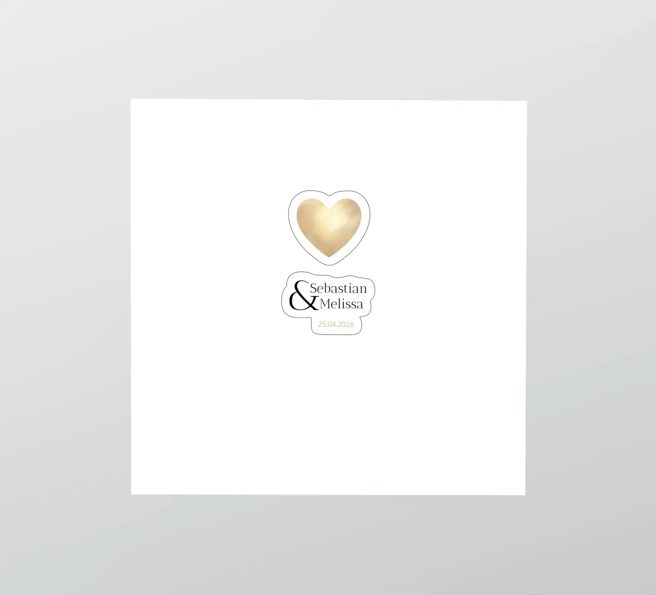 Design personalizzato con nomi e data - Oro elegante adesivo da Imaginative