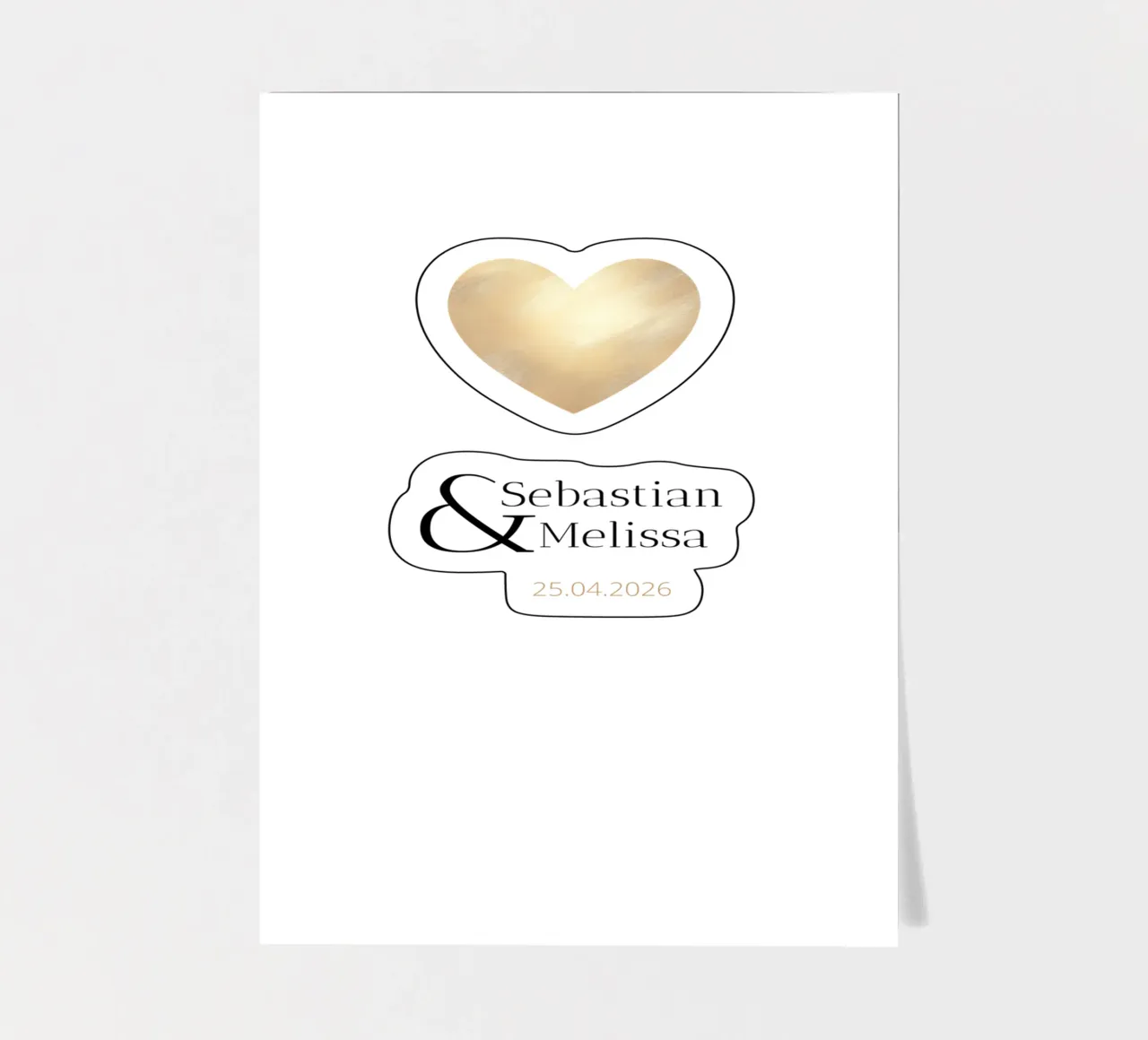 Personalized Design with Names & Date – Elegant Gold sticker sheet by Imaginative