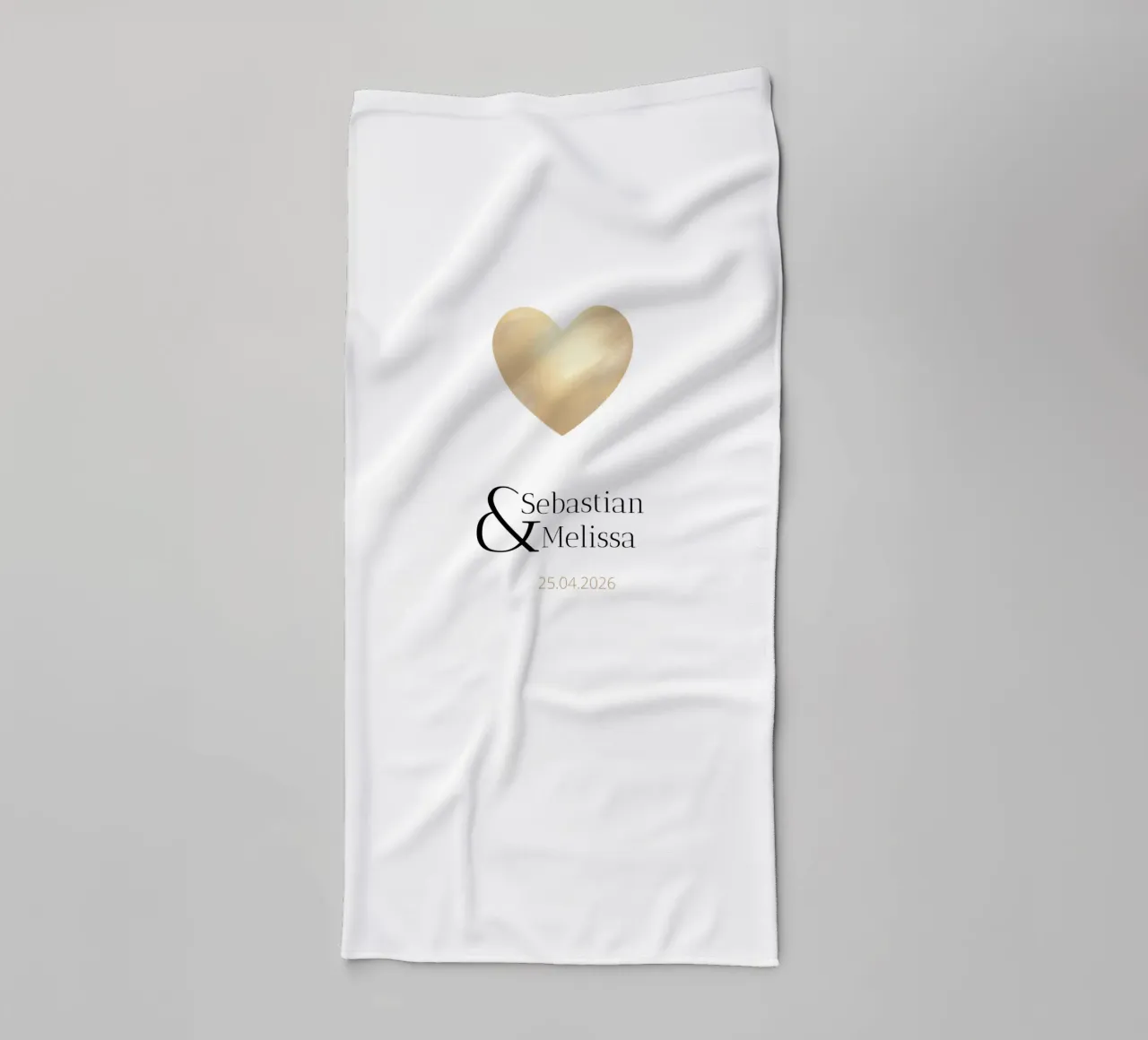 Personalized Design with Names & Date – Elegant Gold towel by Imaginative