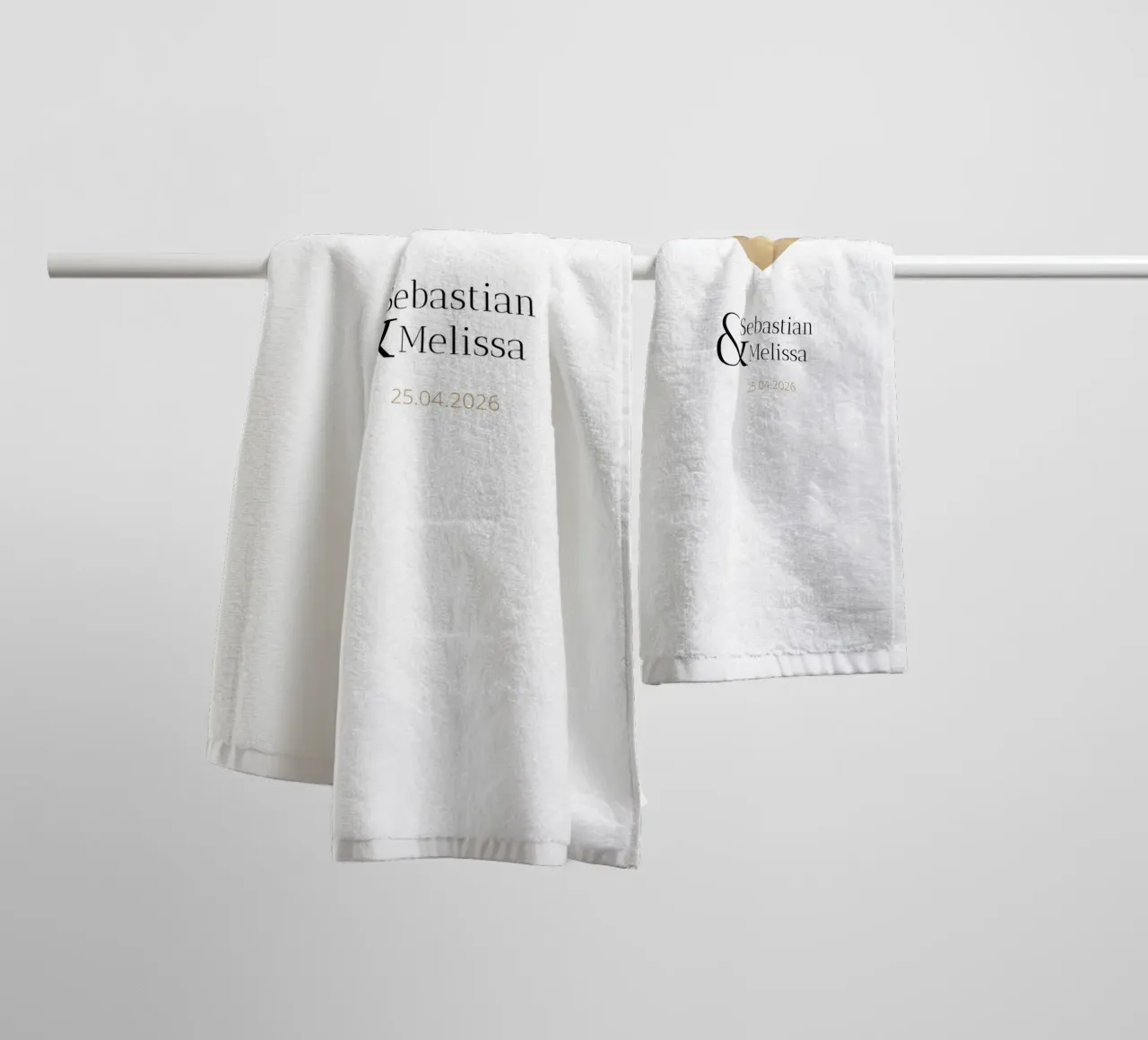 Personalized Design with Names & Date – Elegant Gold towel by Imaginative