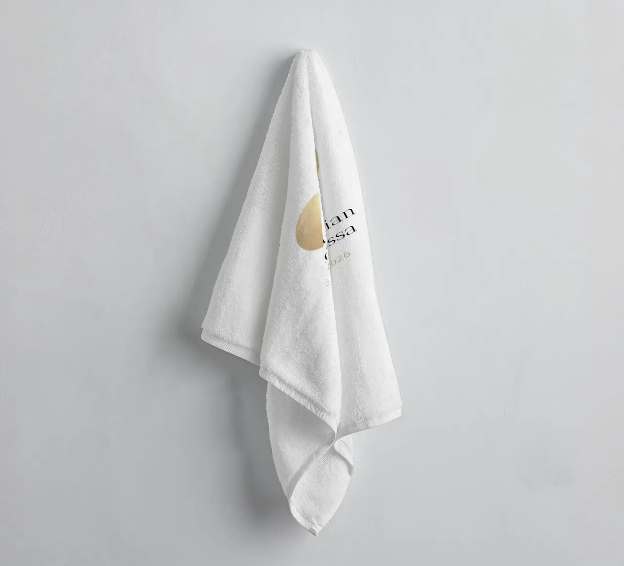 Personalized Design with Names & Date – Elegant Gold towel by Imaginative