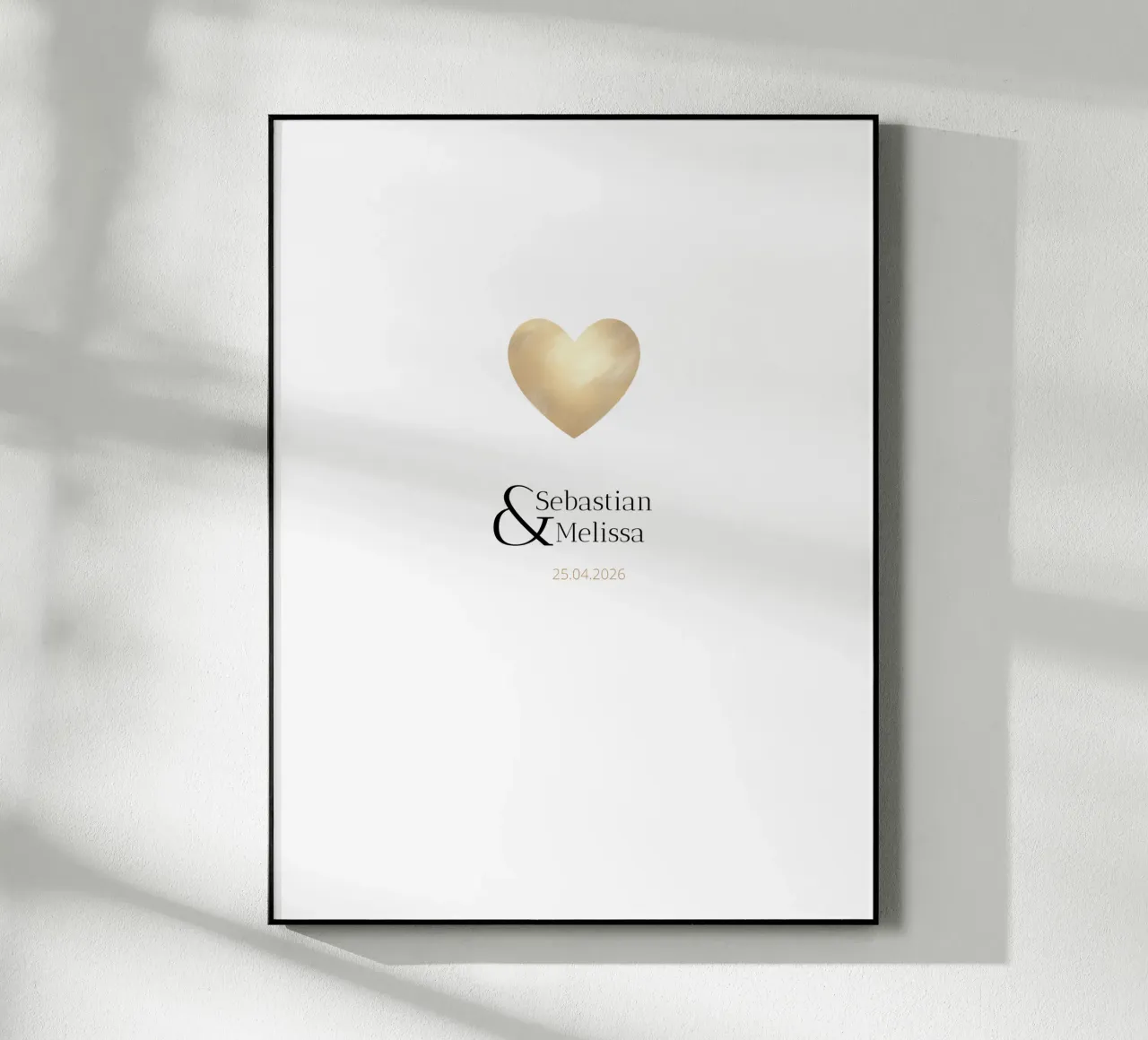 Design personalizzato con nomi e data - Oro elegante plexiglass da Imaginative