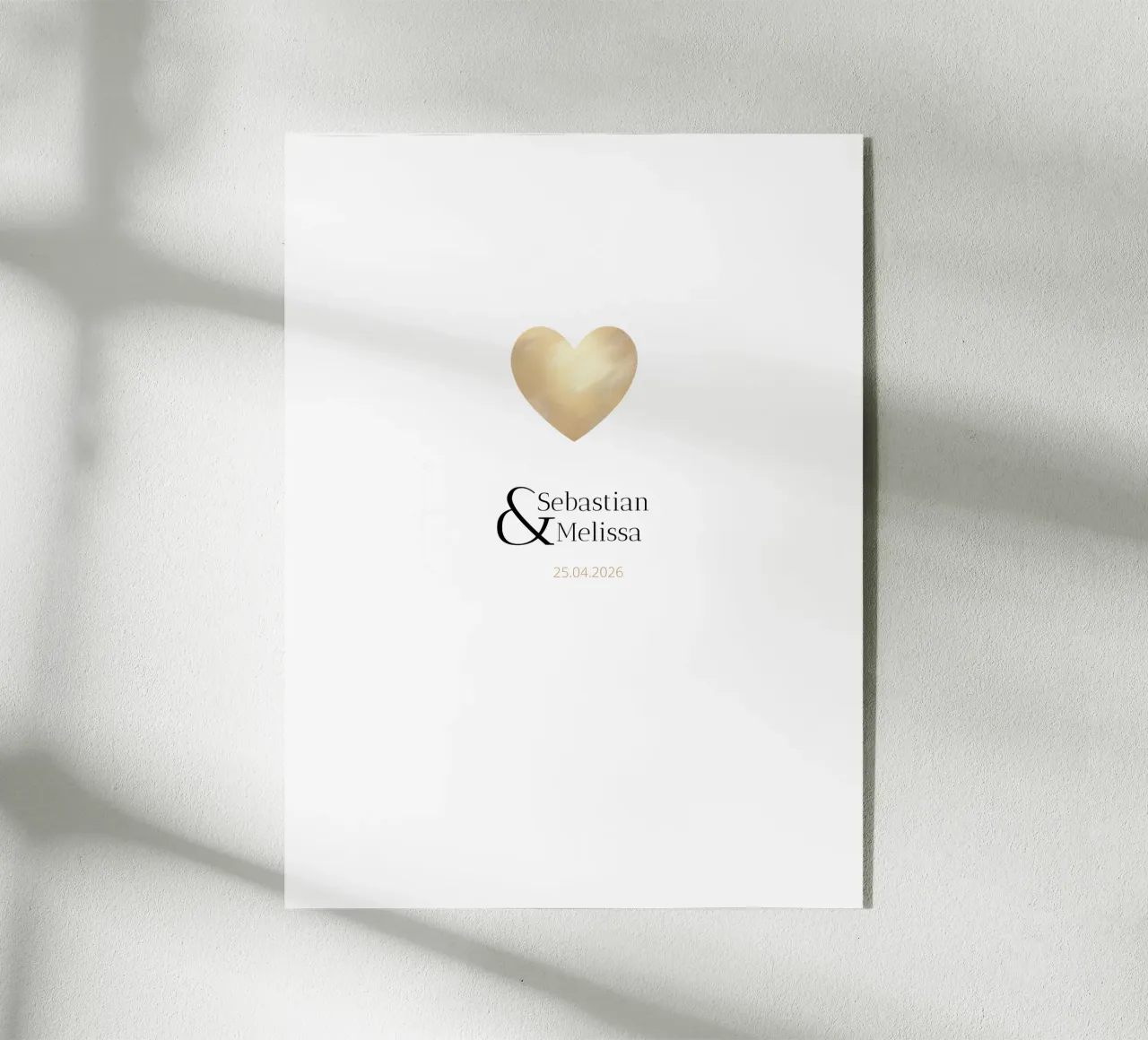 Design personalizzato con nomi e data - Oro elegante plexiglass da Imaginative