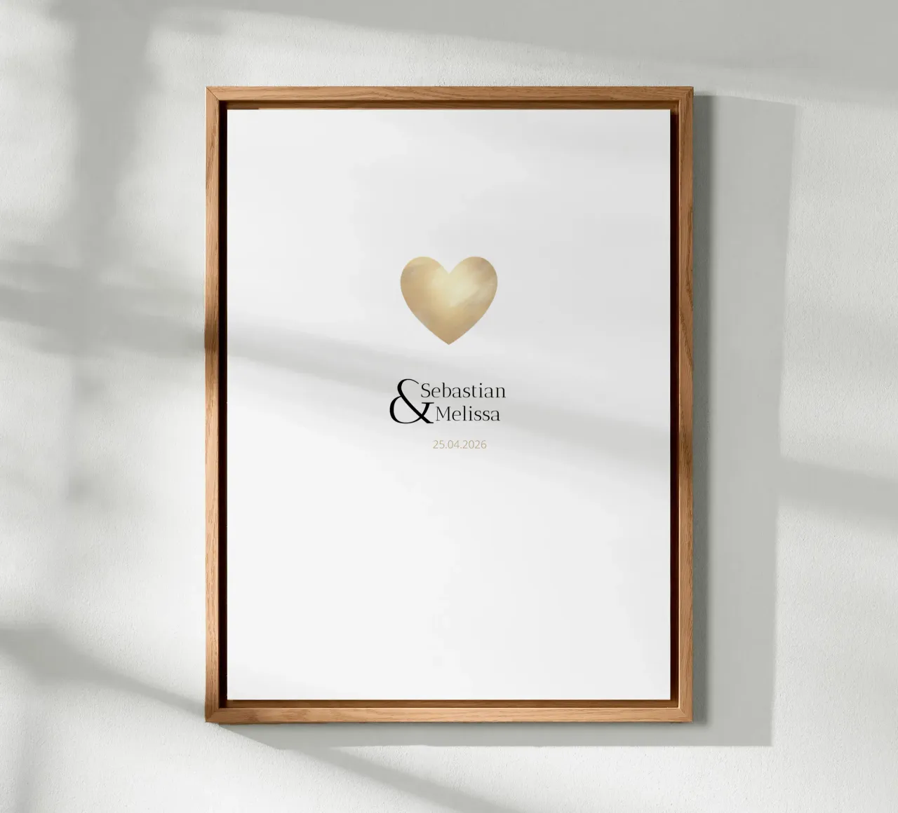 Design personalizzato con nomi e data - Oro elegante pannello forex da Imaginative