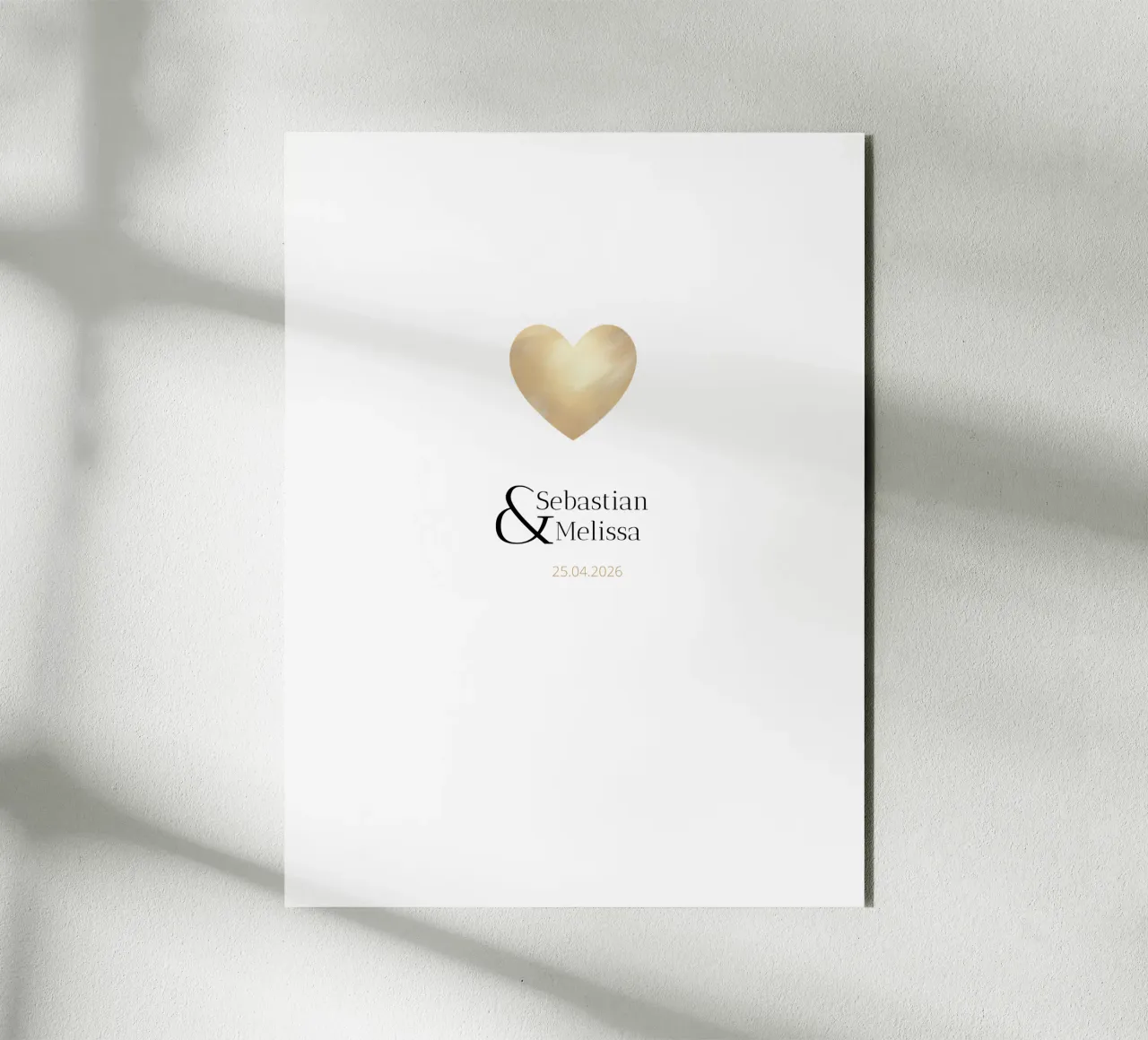 Design personalizzato con nomi e data - Oro elegante pannello forex da Imaginative