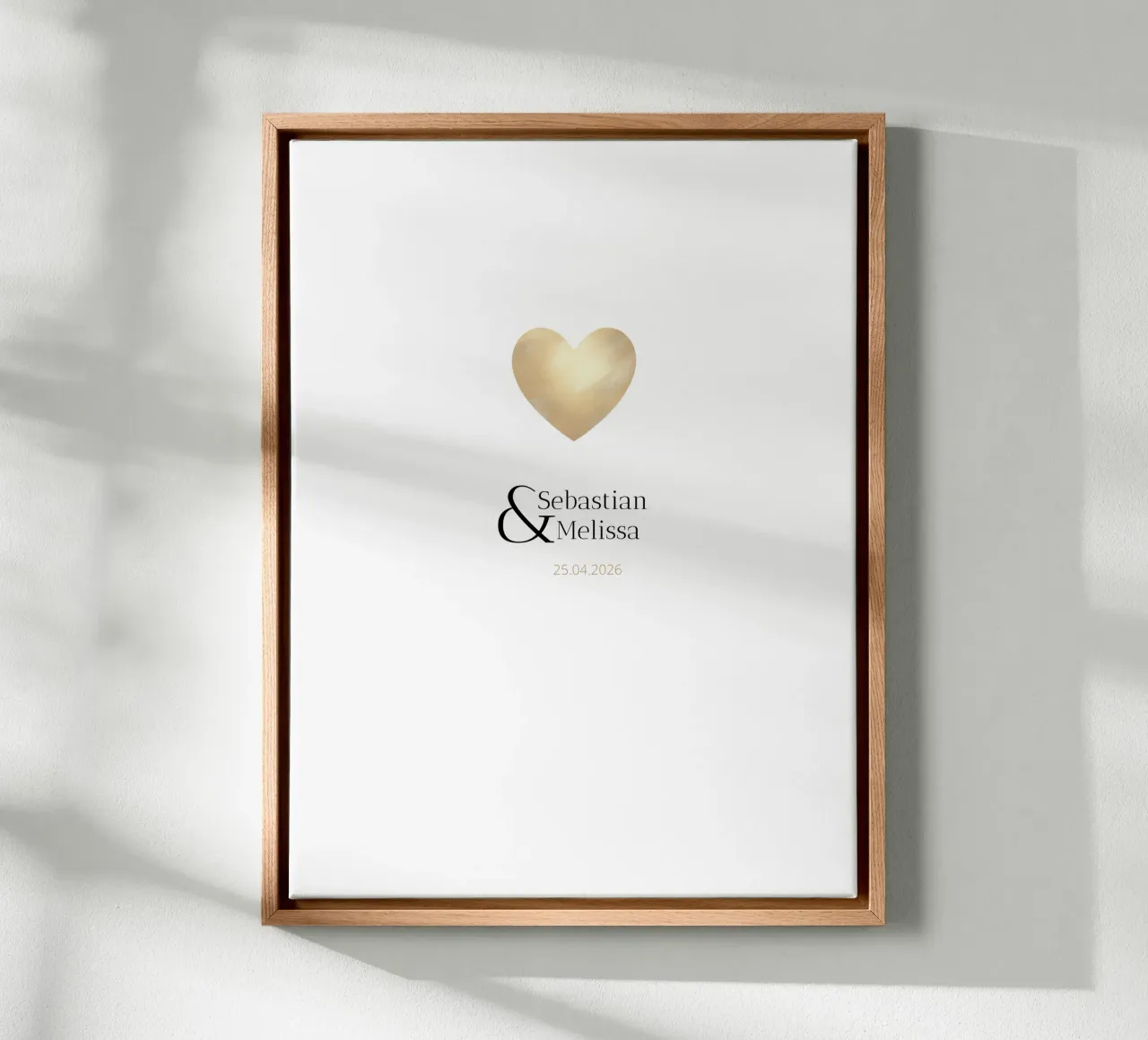 Design personalizzato con nomi e data - Oro elegante tela da Imaginative