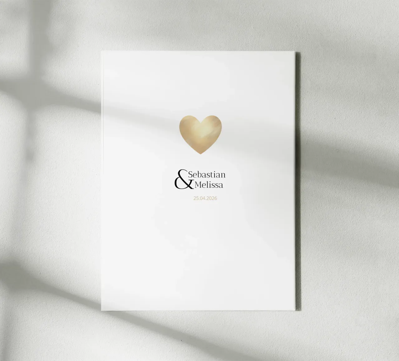 Design personalizzato con nomi e data - Oro elegante tela da Imaginative