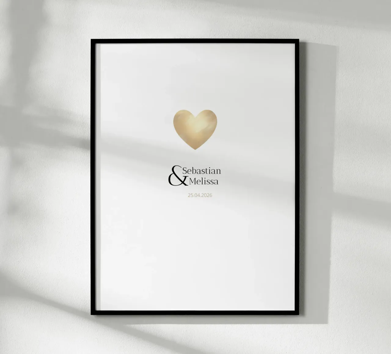Design personalizzato con nomi e data - Oro elegante carta hahnemühle da Imaginative