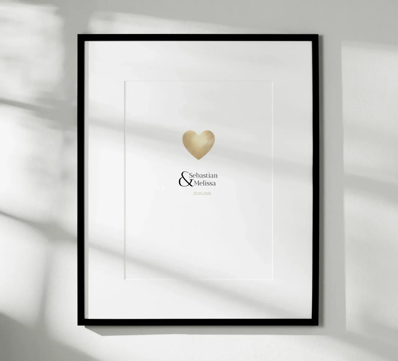 Design personalizzato con nomi e data - Oro elegante carta hahnemühle da Imaginative