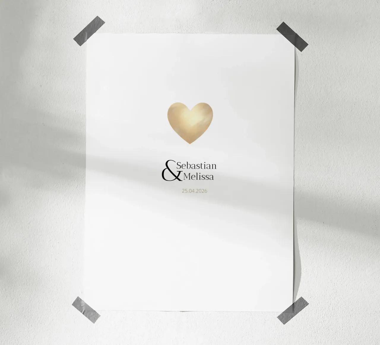 Design personalizzato con nomi e data - Oro elegante carta hahnemühle da Imaginative