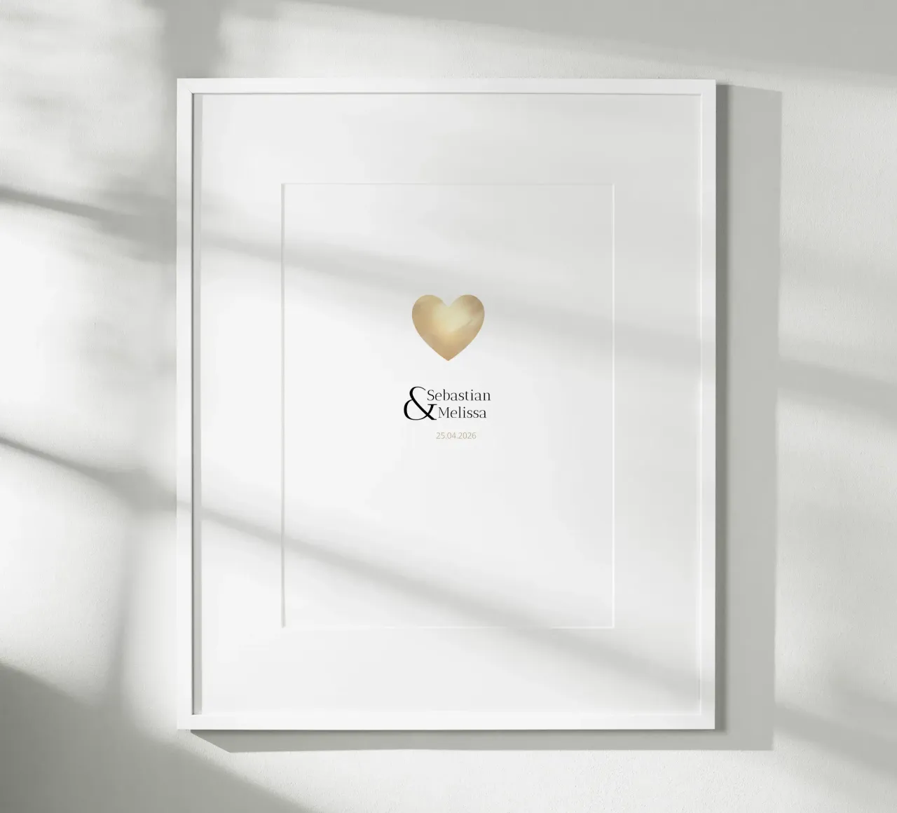 Design personalizzato con nomi e data - Oro elegante carta hahnemühle da Imaginative