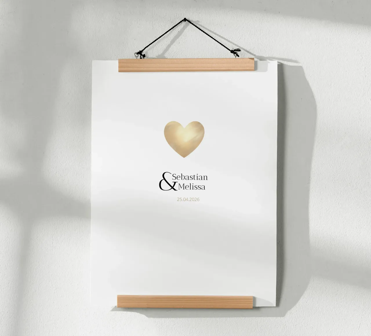 Design personalizzato con nomi e data - Oro elegante carta hahnemühle da Imaginative