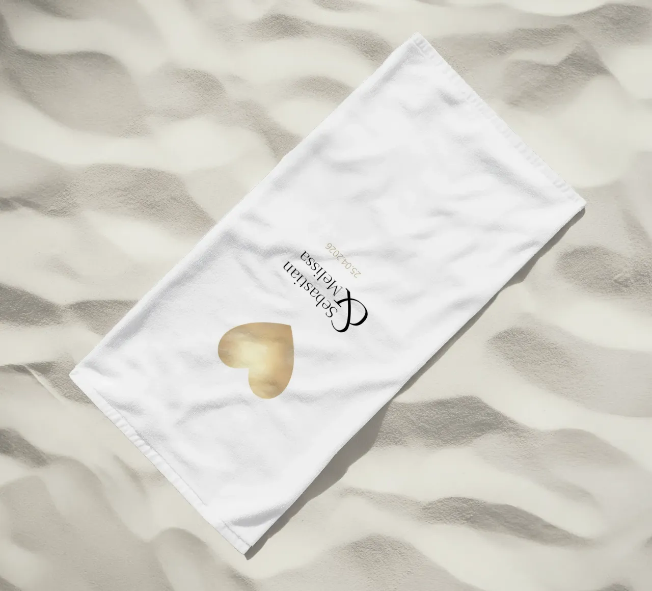 Design personalizzato con nomi e data - Oro elegante telo mare da Imaginative