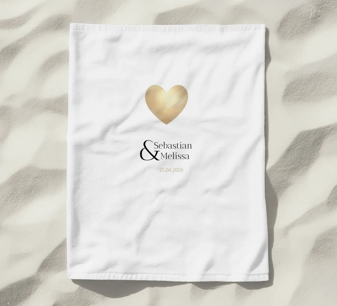 Design personalizzato con nomi e data - Oro elegante telo mare da Imaginative