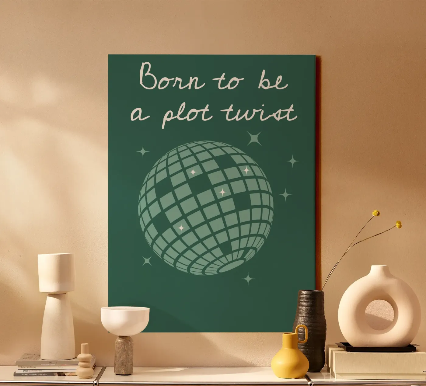 Plot Twist Disco canvas by vintageshop