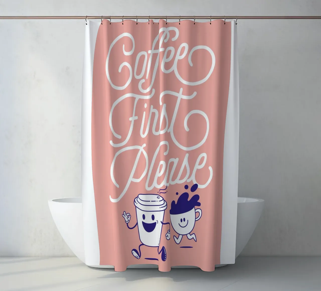 Coffee first! tenda da doccia da Tamsen Design