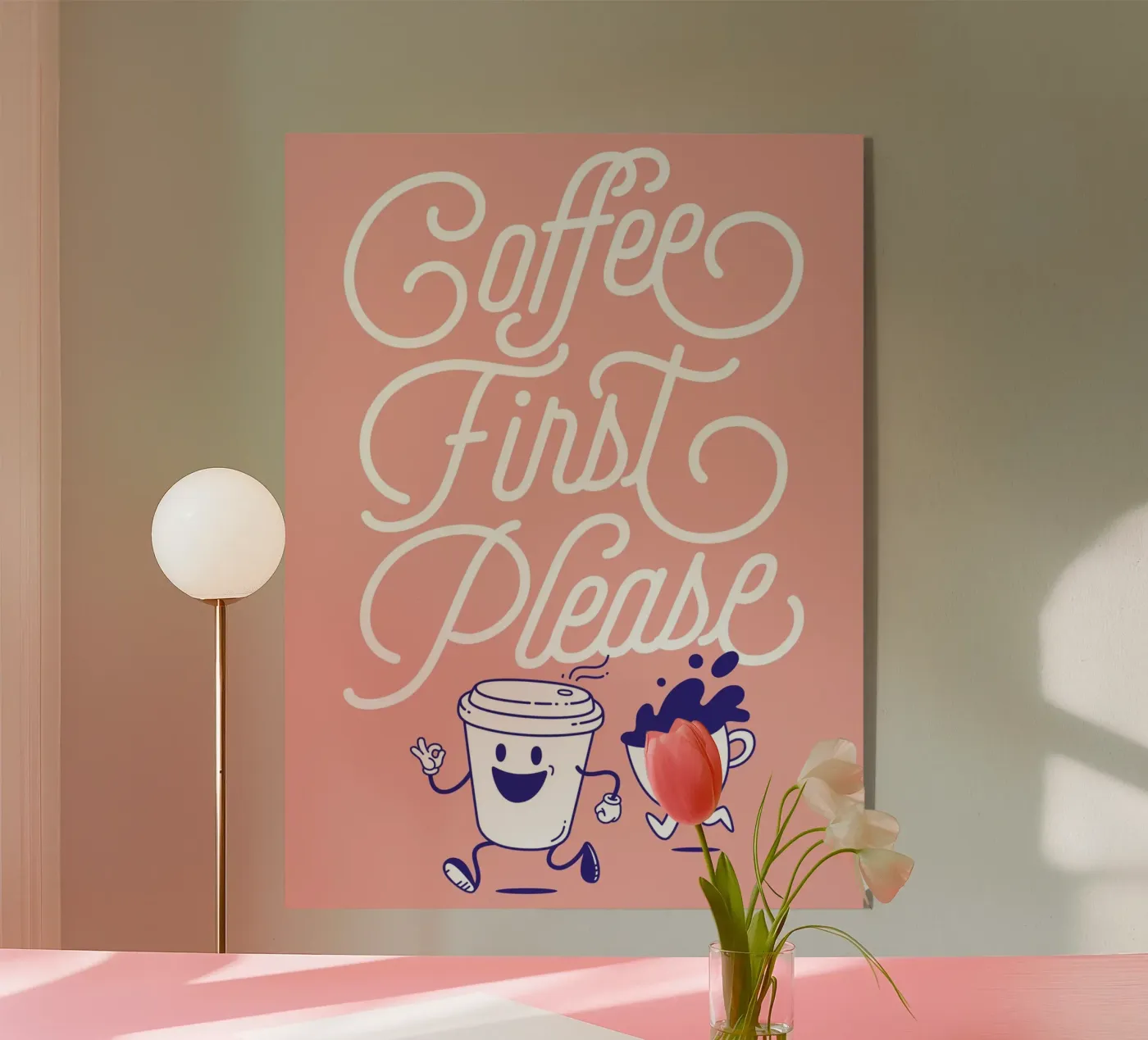 Coffee first! acryl van Tamsen Design
