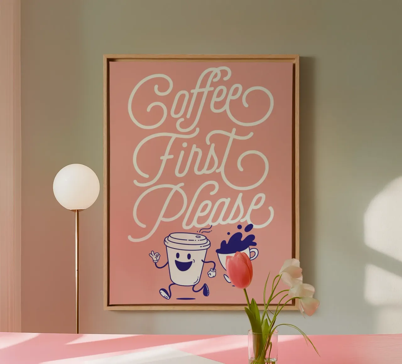 Coffee first! tela da Tamsen Design
