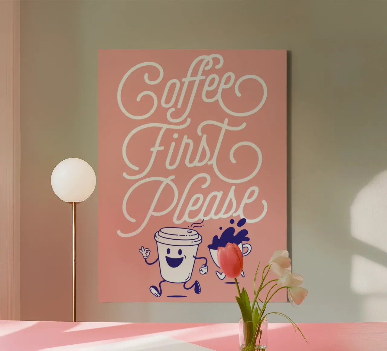 Coffee first! tela da Tamsen Design